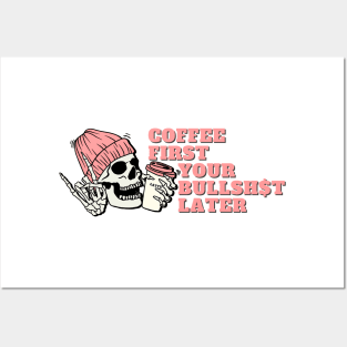 Skull Coffee Joke Posters and Art